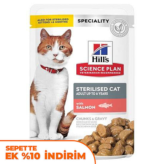 Hills Tender Chunks In Gravy Somonlu Kısırlaştırılmış Kedi Yaş Maması 85 Gr - 1