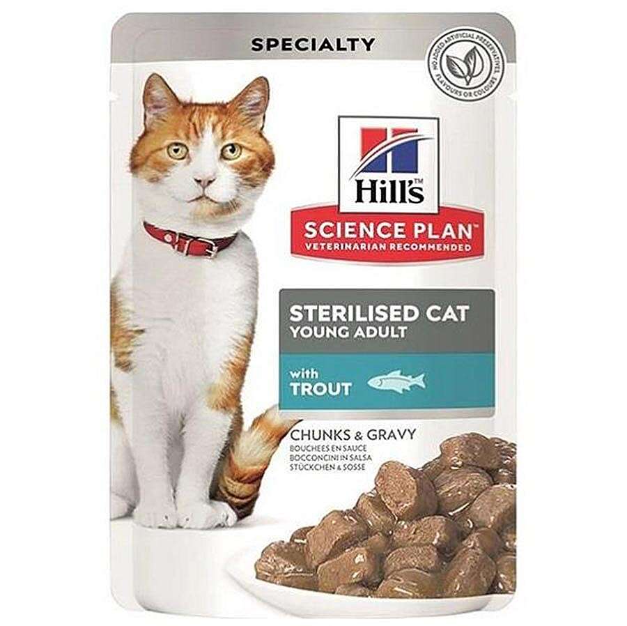 Hills Tender Chunks In Gravy Alabalıklı Kısırlaştırılmış Kedi Yaş Maması 85 Gr
