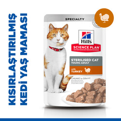 Hills Chunks In Gravy Hindili Kısırlaştırılmış Kedi Yaş Maması 85 Gr - Thumbnail