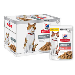 Hills - Hills Tender Chunks In Gravy Somonlu Kısırlaştırılmış Kedi Yaş Maması 85 Gr - (12 Adet)