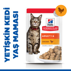 Hills Tender Chunks in Gravy Tavuklu Kedi Yaş Maması 85 Gr - Thumbnail