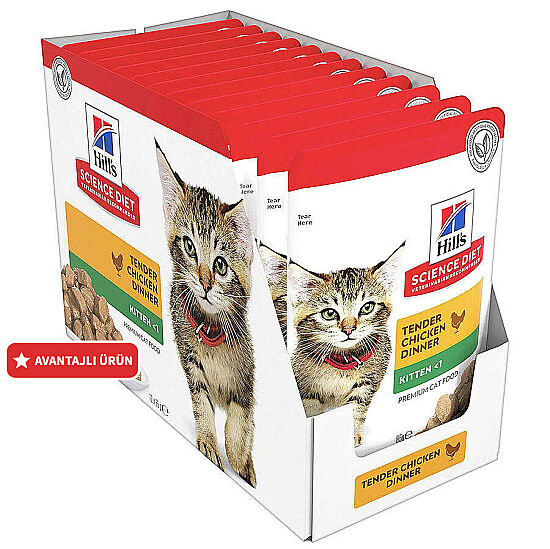 Hills Tender Chunks Kitten Tavuklu Yavru Kedi Yaş Maması 85 Gr - (12 Adet) - 1