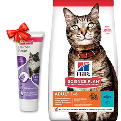 Hills - Hills Ton Balıklı Yetişkin Kedi Maması 1,5 Kg + Beaphar Malt Macun 100 Gr