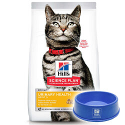 Hill's Urinary Health İdrar Sağlığı Tavuklu Kedi Maması 1,5 Kg + Mama Kabı - Hills