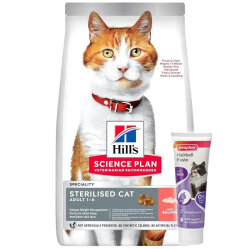 Hills Sterilised Kısırlaştırılmış Somonlu Kedi Maması 1,5 Kg + Beaphar Malt Macun 100 Gr - Hills