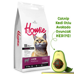Homie - Homie Pro36 Düşük Tahıllı Kuzulu Kedi Maması 3,75 Kg + Avokado Kedi Oyuncağı
