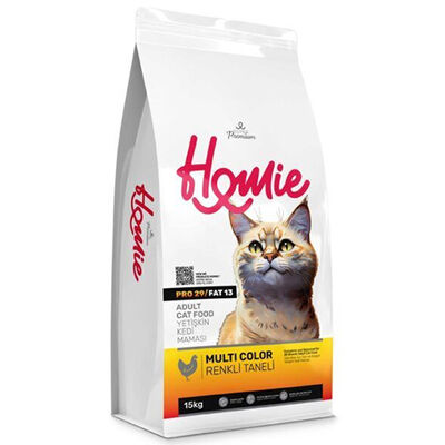 Homie Pro29 Renkli Taneli Yetişkin Kedi Maması 15 Kg + Elekli Paspas