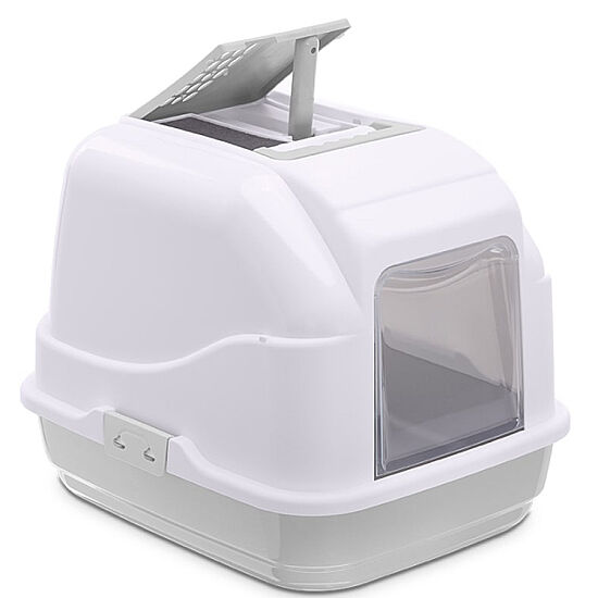 Imac Easy Cat Kapalı Kedi Tuvaleti 50 x 40 x 40 Cm - Gri Beyaz - 1