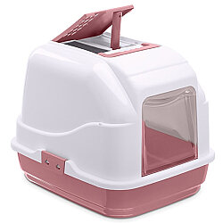 Imac Easy Cat Kapalı Kedi Tuvaleti 50 x 40 x 40 Cm - Pembe Beyaz - IMac