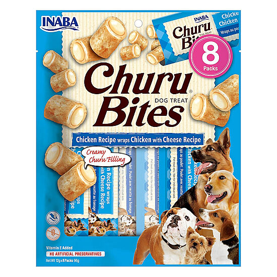 Inaba Churu Bites Tavuklu ve Peynirli Köpek Ödül Maması 8 x 12 Gr - 1