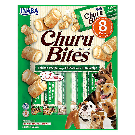 Inaba Churu Bites Tavuklu ve Ton Balıklı Köpek Ödül Maması 8 x 12 Gr - 1
