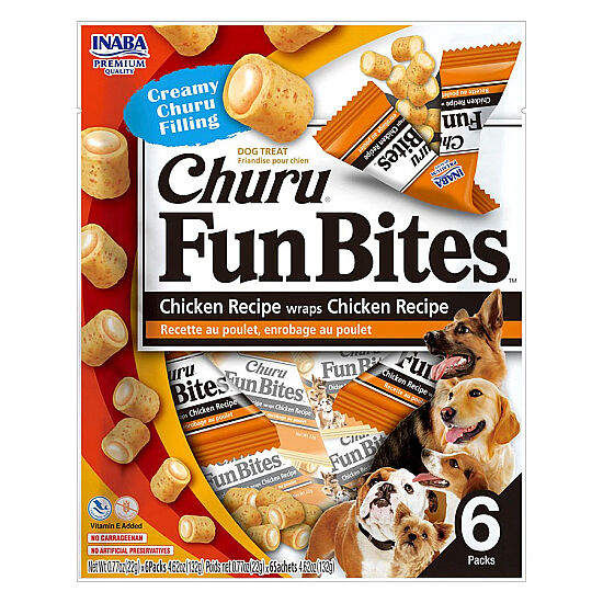 Inaba Churu Fun Bites Sticks Tavuk Sargılı Köpek Ödül Maması 6lı Paket - 1