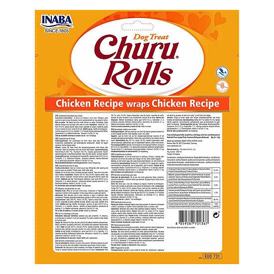 Inaba Churu Rolls Sticks Tavuk Sargılı Köpek Ödül Maması 8 x 12 Gr - 2