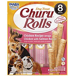 Inaba Churu Rolls Sticks Tavuk Sargılı Somonlu Köpek Ödül Maması 8 x 12 Gr - Inaba