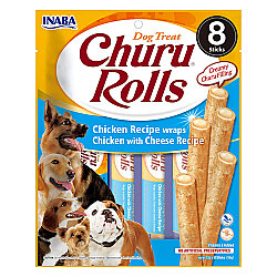 Inaba Churu Rolls Sticks Tavuk Sargılı ve Peynirli Köpek Ödül Maması 8 x 12 Gr - Inaba