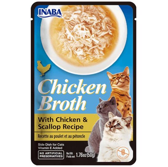 Inaba Ciao Chicken Broth Tavuk Sulu ve Deniz Taraklı Kedi Çorbası 50 Gr - 1