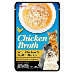 Inaba - Inaba Ciao Chicken Broth Tavuk Sulu ve Deniz Taraklı Kedi Çorbası 50 Gr