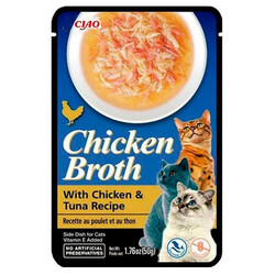 Inaba - Inaba Ciao Chicken Broth Tavuk Sulu ve Ton Balıklı Kedi Çorbası 50 Gr