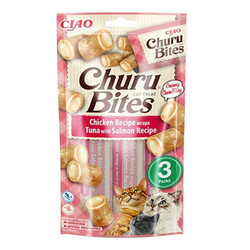 Inaba - Inaba Ciao Churu Bites Tavuk Sargılı Ton Balıklı ve Somonlu Kedi Ödül Maması 3 x 10 Gr