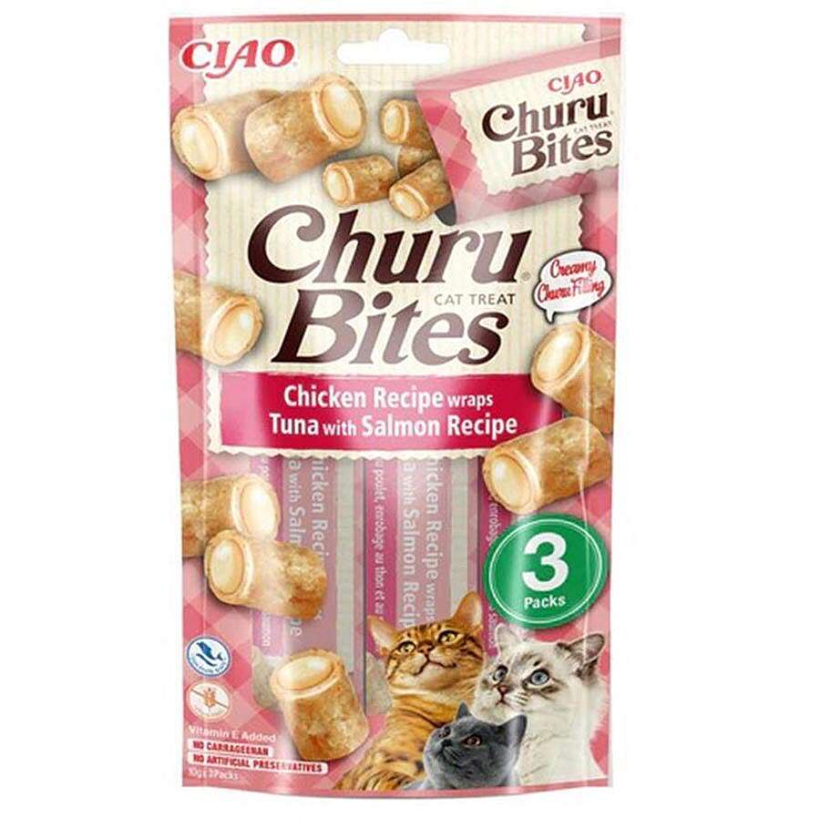 Inaba Ciao Churu Bites Tavuk Sargılı Ton Balıklı ve Somonlu Kedi Ödül Maması 3 x 10 Gr