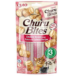 Inaba Ciao Churu Bites Tavuk Sargılı Ton Balıklı ve Somonlu Kedi Ödül Maması 3 x 10 Gr - Inaba