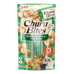 Inaba - Inaba Ciao Churu Bites Tavuk Sargılı ve Ton Balıklı Kedi Ödül Maması 3 x 10 Gr