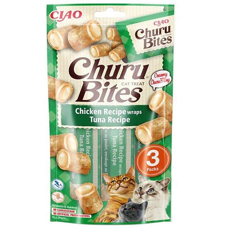 Inaba Ciao Churu Bites Tavuk Sargılı ve Ton Balıklı Kedi Ödül Maması 3 x 10 Gr