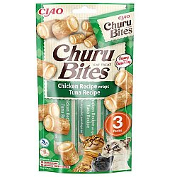 Inaba Ciao Churu Bites Tavuk Sargılı ve Ton Balıklı Kedi Ödül Maması 3 x 10 Gr - Inaba