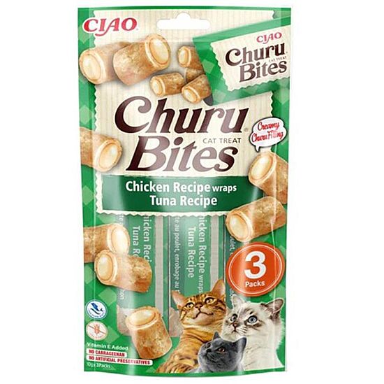 Inaba Ciao Churu Bites Tavuk Sargılı ve Ton Balıklı Kedi Ödül Maması 3 x 10 Gr - 1