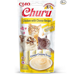 Inaba - Inaba Ciao Churu Cream Tavuklu ve Peynirli Kedi Ödül Kreması 4 x 14 Gr