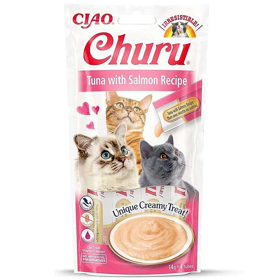 Inaba Ciao Churu Cream Ton Balıklı ve Somonlu Kedi Ödül Kreması 4 x 14 Gr