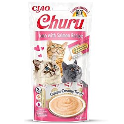 Inaba Ciao Churu Cream Ton Balıklı ve Somonlu Kedi Ödül Kreması 4 x 14 Gr - Inaba