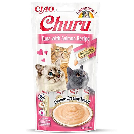 Inaba Ciao Churu Cream Ton Balıklı ve Somonlu Kedi Ödül Kreması 4 x 14 Gr - 1