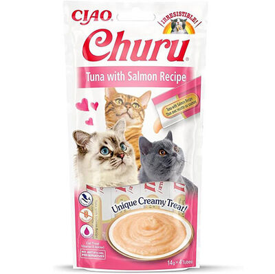 Inaba Ciao Churu Cream Ton Balıklı ve Somonlu Kedi Ödül Kreması 4 x 14 Gr