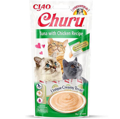 Inaba Ciao Churu Cream Ton Balıklı ve Tavuklu Kedi Ödül Kreması 4 x 14 Gr