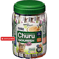 Inaba Ciao Churu Cream Tuna ve Tavuklu Besleyici Kedi Ödül Kreması 50 x 14 Gr - Inaba