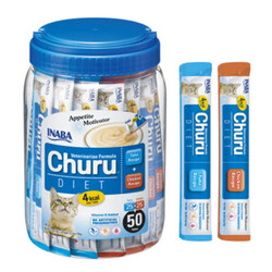 Inaba Ciao Churu Cream Tuna ve Tavuklu Diyet Kedi Ödül Kreması 50 x 14 Gr - Thumbnail