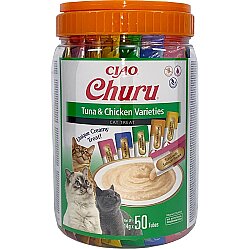 Inaba Ciao Churu Cream Tuna ve Tavuklu Kedi Ödül Kreması 50 x 14 Gr - Inaba