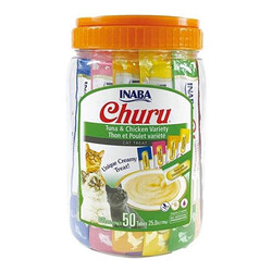 Inaba - Inaba Ciao Churu Cream Tuna ve Tavuklu Kedi Ödül Kreması 50 x 14 Gr
