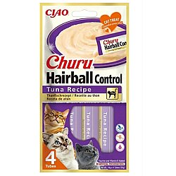 Inaba Ciao Churu Hairball Tüy Yumağı Kontrollü Ton Balıklı Ödül Maması 4 x 14 Gr - Inaba