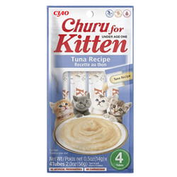 Inaba - Inaba Ciao Churu Cream Kitten Yavru Kediler İçin Tuna Balıklı Ödül Maması 4 x 14 Gr