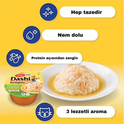 Inaba Ciao Dashi Delights Tavuk Ton Balığı ve Deniz Taraklı Kedi Çorbası 70 Gr
