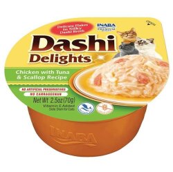Inaba Ciao Dashi Delights Tavuk Ton Balığı ve Deniz Taraklı Kedi Çorbası 70 Gr - Inaba