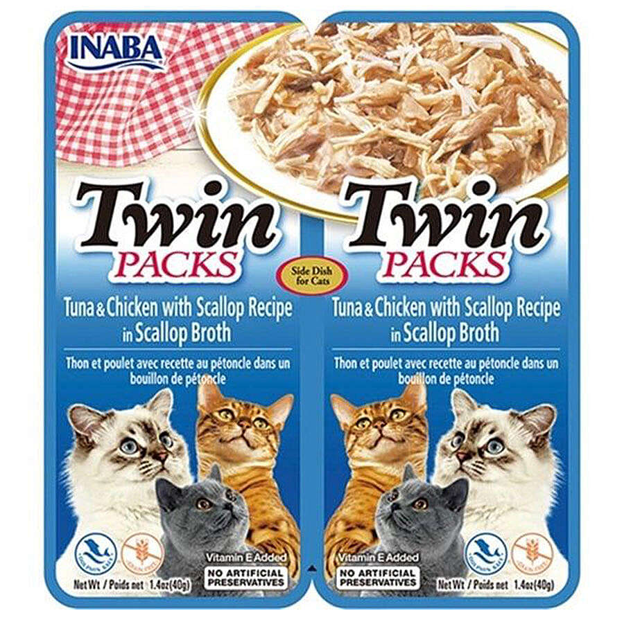Inaba Ciao Twin Packs Deniz Taraklı Ton Balıklı ve Tavuklu Kedi Çorbası 2 x 40 Gr