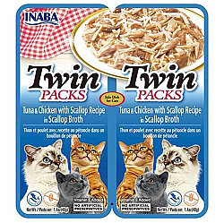 Inaba Ciao Twin Packs Deniz Taraklı Ton Balıklı ve Tavuklu Kedi Çorbası 2 x 40 Gr - Inaba