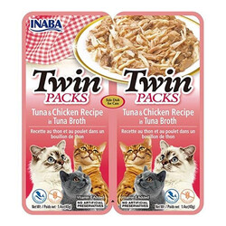 Inaba - Inaba CiaoTwin Packs Ton Balıklı ve Tavuklu Kedi Çorbası 2 x 40 Gr