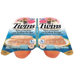 Inaba Twins Ton Balıklı, Deniz Taraklı ve Tavuklu Kedi Ödül Jölesi 2 x 35 Gr - Inaba