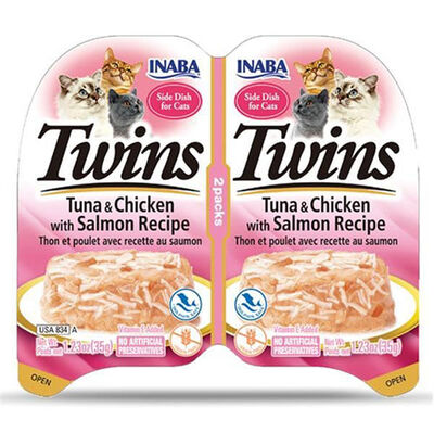 Inaba Twins Ton Balıklı Somonlu ve Tavuklu Kedi Ödül Jölesi 2 x 35 Gr