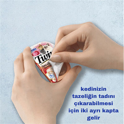 Inaba Twins Ton Balıklı Somonlu ve Tavuklu Kedi Ödül Jölesi 2 x 35 Gr