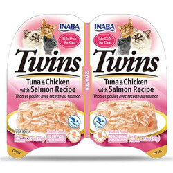 Inaba - Inaba Twins Ton Balıklı Somonlu ve Tavuklu Kedi Ödül Jölesi 2 x 35 Gr